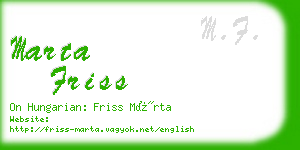 marta friss business card